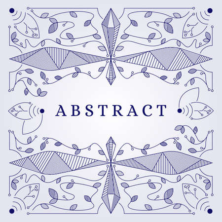 eco nature modern abstract art template background logo icon vector illustration design line art monoline linearのイラスト素材