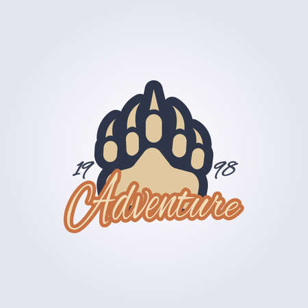 apparel predator footprint logo vector illustration design vintage bear , lion, tiger, pandaのイラスト素材
