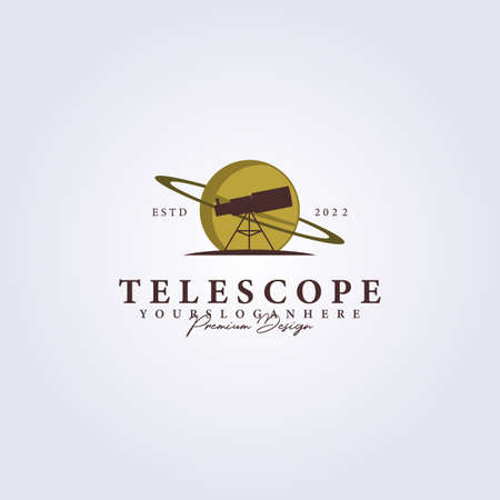 telescope space planet astronomy logo vector illustration designのイラスト素材