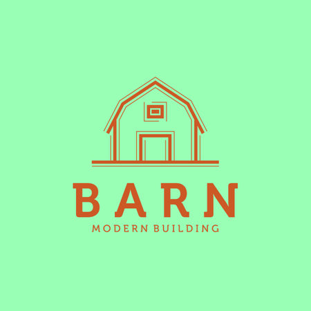 minimalist modern barn logo exclusive and premium barn logo vector illustration designのイラスト素材