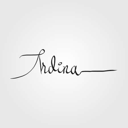 hand writing ARDINA name or word vector illustration template designのイラスト素材