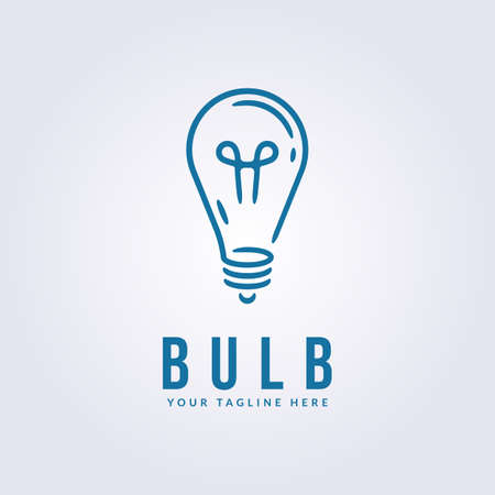 light bulb line vector logo illustration art template electric energy concept ideas, simple minimalist design interiorのイラスト素材