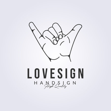 love sign gesture symbol logo vector illustration designのイラスト素材