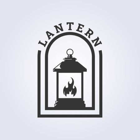 indoor lantern badge vector logo illustration design, symbol icon template signのイラスト素材