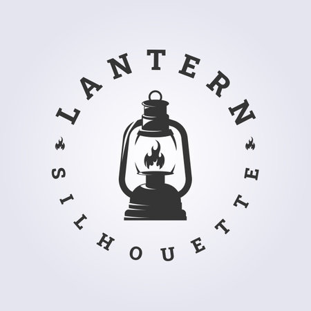 silhouette lantern in vintage and retro style vector for logo icon symbol illustration template designのイラスト素材