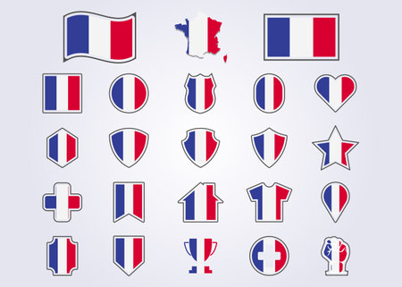 bundle of France icon flag symbol sign vector illustration designのイラスト素材
