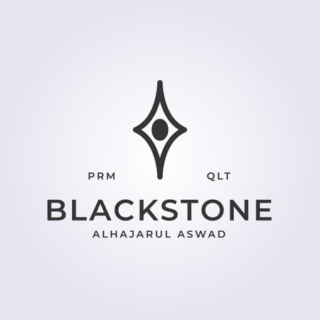 blackstone alhajarul aswad logo mecca hajj vector illustration designのイラスト素材