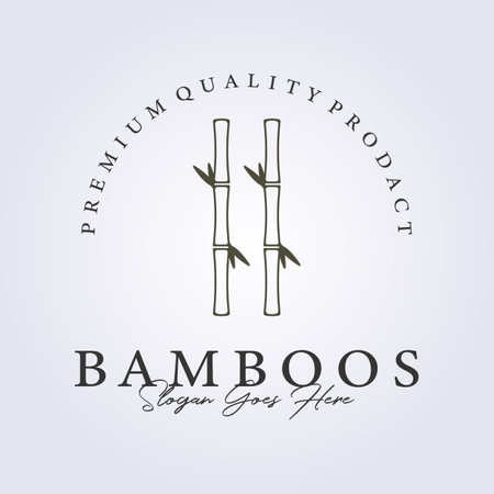 simple two bamboos logo icon vector symbol illustration designのイラスト素材