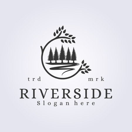 evergreen logo pine tree icon symbol vector illustration designのイラスト素材