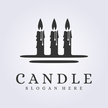 candle light logo minimalist simple icon symbol vector illustration designのイラスト素材