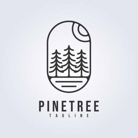 evergreen sticker, logo, symbol vector illustration designのイラスト素材