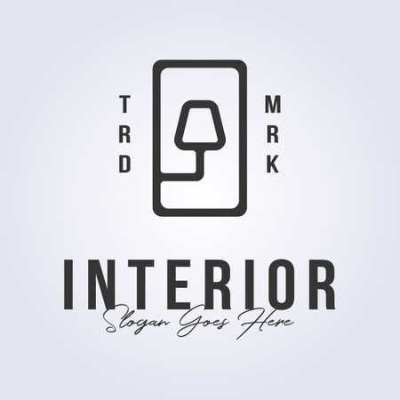 lamp logo, interior furniture icon symbol vector illustration designのイラスト素材