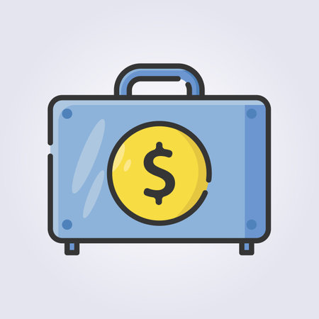 colored outline money suitcase icon logo vector illustration designのイラスト素材