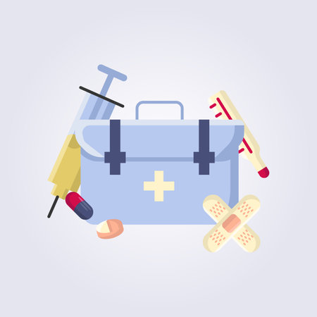 doctor bag vector illustration flat icon template graphic element design, for medical concept designのイラスト素材