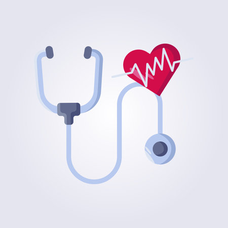 stethoscope illustration icon vector template element background designのイラスト素材