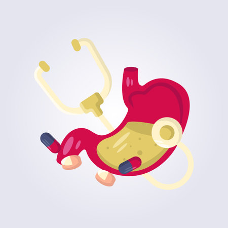 stomach health vector illustration graphic template flat icon design, element background medical symbol designのイラスト素材