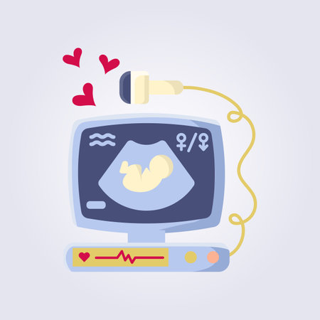 Ultrasound fetus illustration vector flat icon graphic design, template element background medical designのイラスト素材