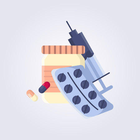 Drugs vector illustration design, icon symbol of medicine element for template background designのイラスト素材