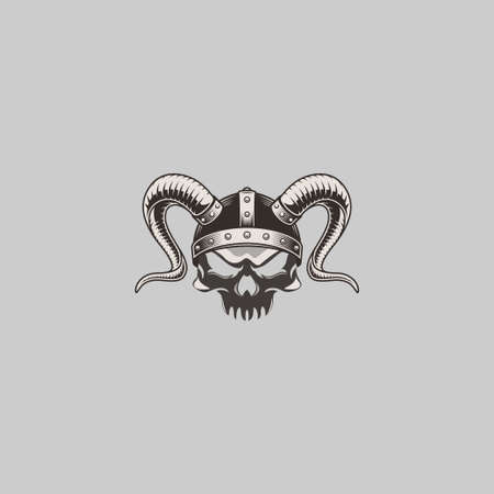 stylist skull on grey backgroundのイラスト素材