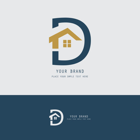 letter D home logoのイラスト素材