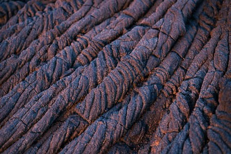 Lava string formation red and blue dreads close up, El Hierro, Canary Islands, Spainの写真素材