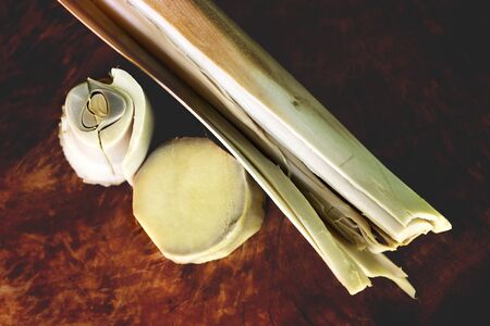 Cooked pacaya palm root or Chamaedorea tepejilote, cut in pieces and falling into layers, typical...
