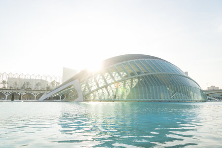 Valencia, Spain - 17 February 2020: Hemispheric in the City of Arts and Sciences designed by...