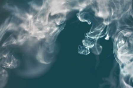 Abstract flowing steam of air humidifier with dreamy concept of turquoise underwater scene with...