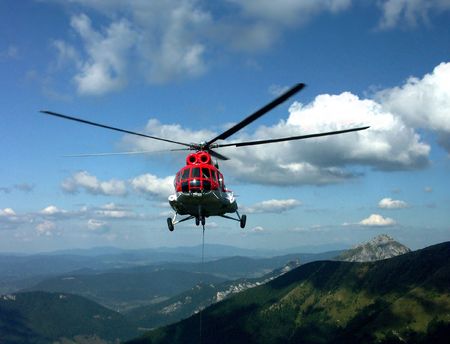 Helicopter in actionの写真素材