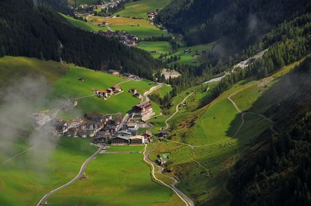 The Tuxertal valley -  typical architectureの写真素材