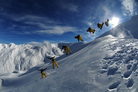 Snowboarder in motion