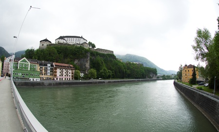 kufstein,austria - may 2011: fortress over river Innのeditorial素材