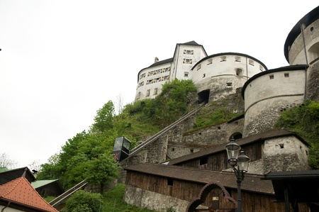 kufstein,austria - may 2011:elevator to the castle fortressのeditorial素材