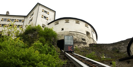 kufstein,austria - may 2011:elevator to the castle fortressのeditorial素材