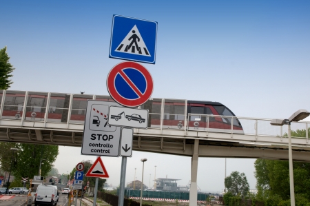 Venice Italy april 2012: new transport system people moverのeditorial素材