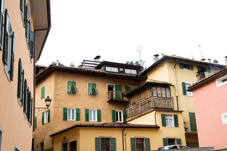 Cavalese - Italia April 2012: Old town Cavelese - Italia のeditorial素材