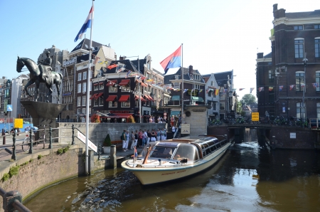 Amsterdam Holland August 2012:Some typical Amsterdam houses in Hollandのeditorial素材