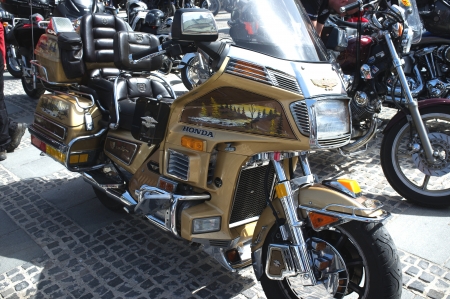 Liptovsky Mikulas Slovakia april 2013: Start of motorcycle season 2013 in Slovakiaのeditorial素材