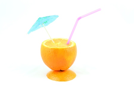 details of orange juice isolated on whiteの写真素材
