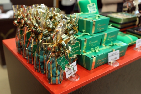 Lyon, France. November 11, 2013. Details of the third edition of the salon du chocolat in Lyon. Many chocolatiers, chefs, pastry chefs and young talents celebrated chocolate and cocoa in all its forms.のeditorial素材