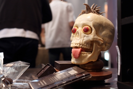 Lyon, France  November 11, 2013  Details of the third edition of the salon du chocolat in Lyon  Many chocolatiers, chefs, pastry chefs and young talents celebrated chocolate and cocoa in all its forms のeditorial素材