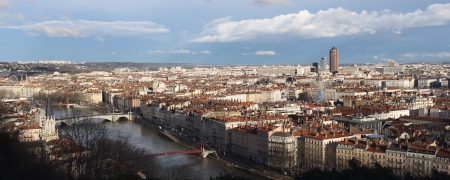 Details of a panoramic view of Lyon  の写真素材