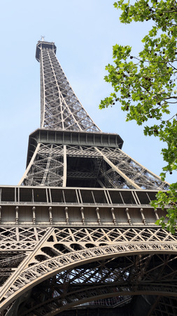 Details of a view of the Eiffel Tower at Paris.の写真素材