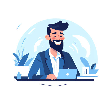 Online shopping concept illustration in flat style with characters. Buying goods on internet, delivery, shipping service.の素材