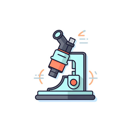 Microscope, scientific research concept. Vector illustration in flat styleの素材