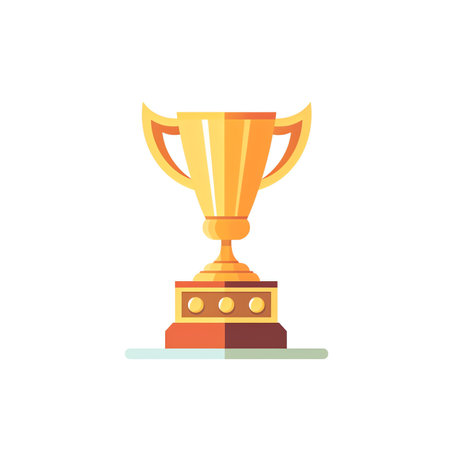 Trophy, isolated illustration in flat style, icon for winning, success, championship, competition.の素材