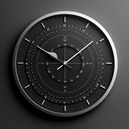 Generative AI Round clock. 3d vector icon. Cartoon minimal style. Time-keeping , measurement of time, time management and deadline concept.の素材
