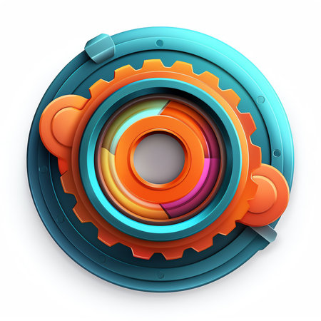 Generative AI 3d Realistic Gear icon vector illustrationの素材