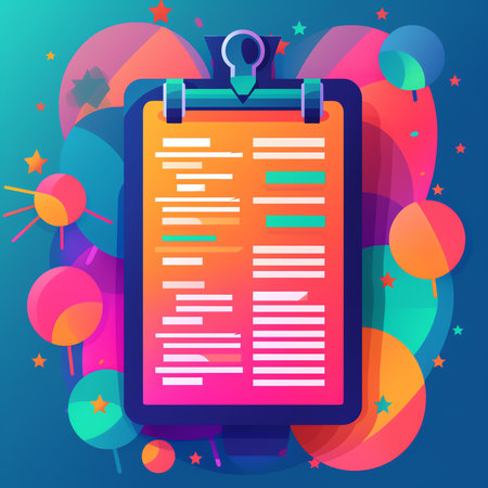 To do list landing page. Big page with check marks and pencil. Concept illustration for time and project management. Vector illustration template in flat styleの素材