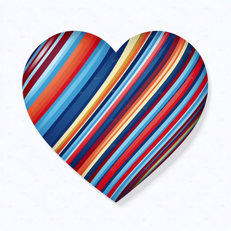 Happy Valentine's Day card with lettering in a heart shape and striped background with petals - vector illustration design templateの素材